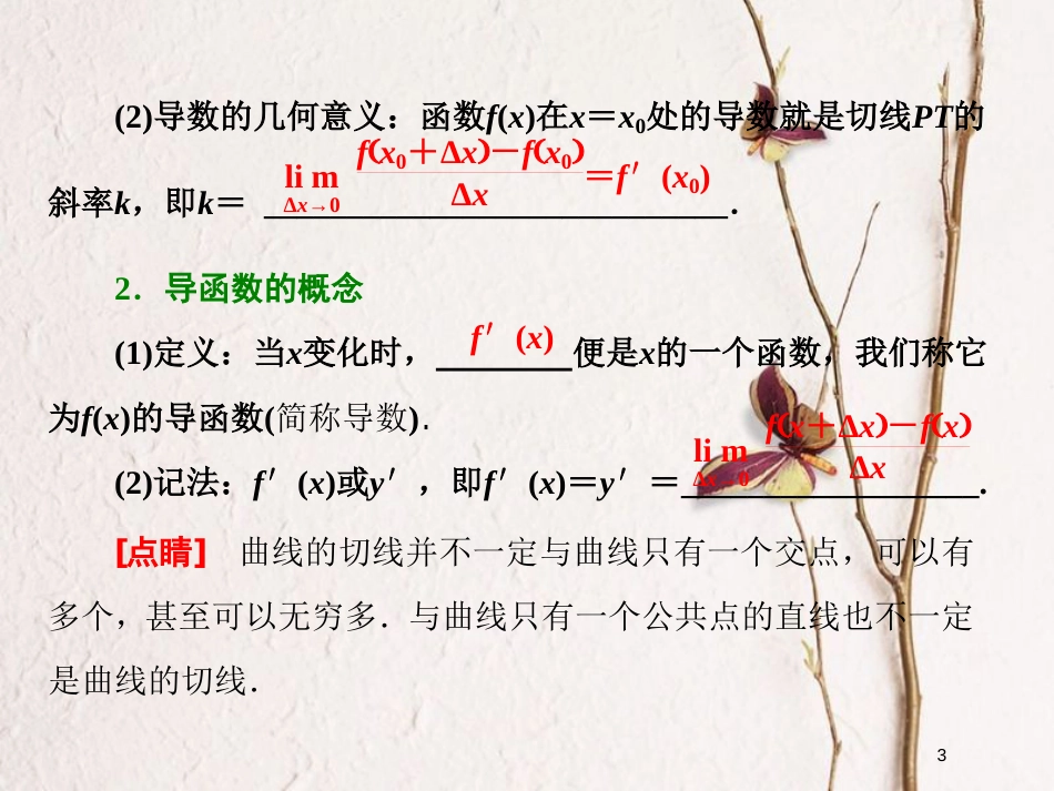 高中数学 第一章 导数及其应用 1.1 变化率与导数 1.3 导数的几何意义课件 新人教A版选修2-2_第3页