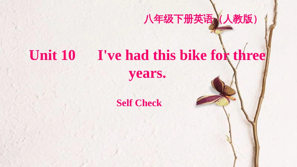 八年级英语下册 Unit 10 I've had this bike for three years Self Check习题课件 （新版）人教新目标版_第1页