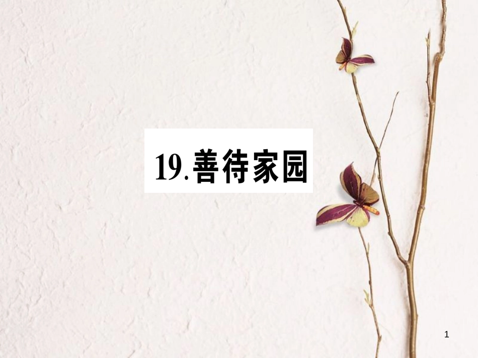 九年级语文下册 第五单元 19 善待家园作业课件 语文版_第1页