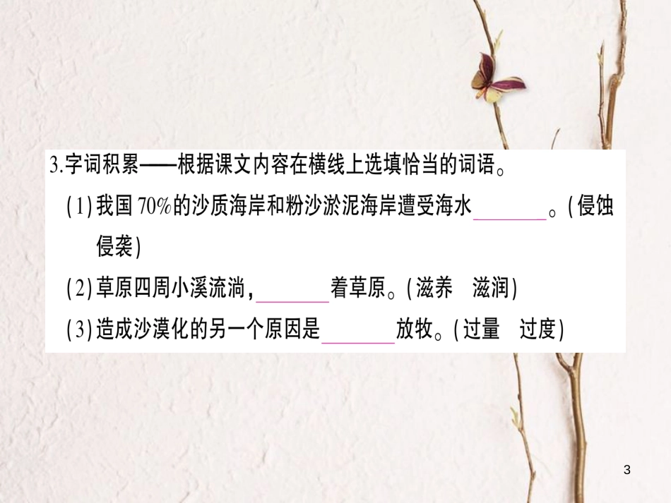 九年级语文下册 第五单元 19 善待家园作业课件 语文版_第3页