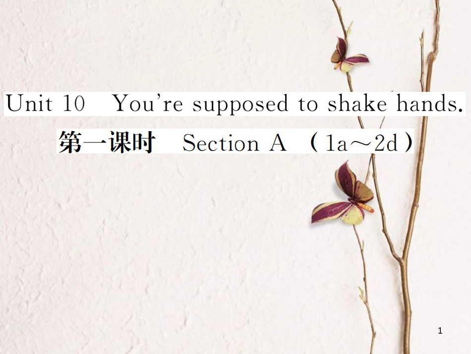 贵州省九年级英语全册 Unit 10 You’re supposed to shake hands（第1课时）习题课件 （新版）人教新目标版_第1页