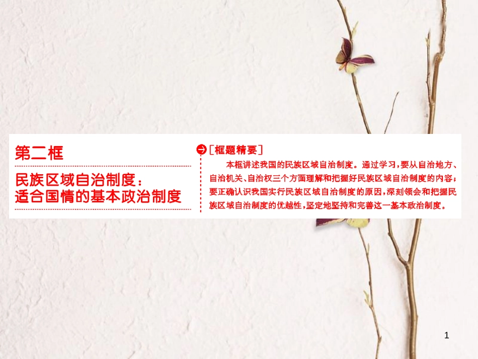 高中政治 第三单元 发展社会主义民主政治 第七课 我国的民族区域自治制度和宗教政策 第二框 民族区域自治制度：适合国情的基本政治制度课件 新人教版必修2_第1页