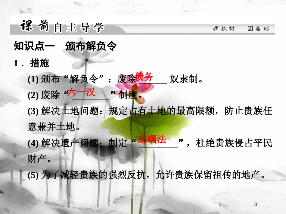 高中历史 第1单元 梭伦改革 第2课 除旧布新的梭伦改革课件 新人教版选修1_第3页