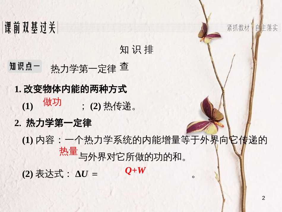 2019版高考物理总复习 选考部分 热学 基础课3 热力学定律与能量守恒定律课件(1)_第2页