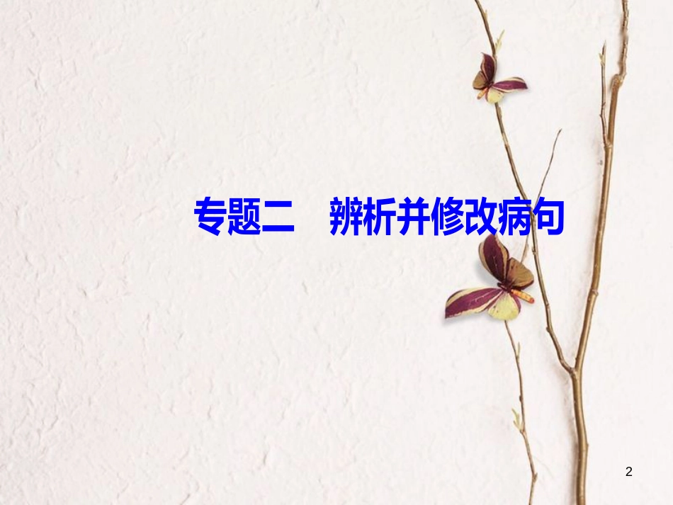 2019版高考语文总复习 第一部分 语言文字应用 专题二 辨析并修改病句 专题入门 掌握基本语法知识课件_第2页
