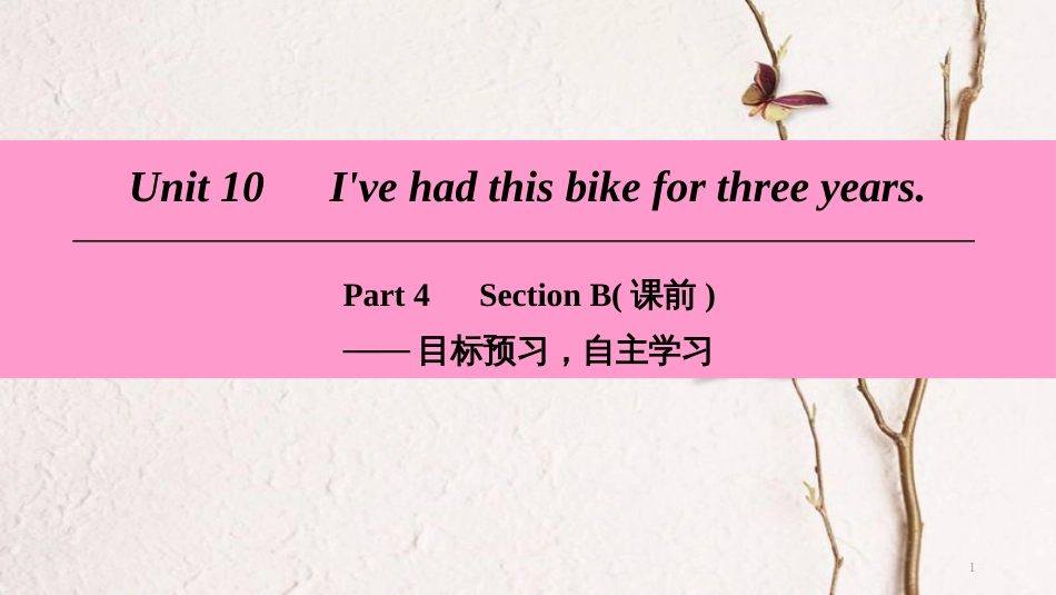 八年级英语下册 Unit 10 I’ve had this bike for three years Part 4 Section B（课前）课件 （新版）人教新目标版_第1页