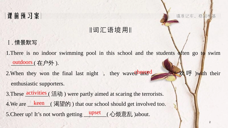 2019版高考英语一轮复习 第一部分 Module 2 Highlights of My Senior Year课件 外研版选修7_第2页