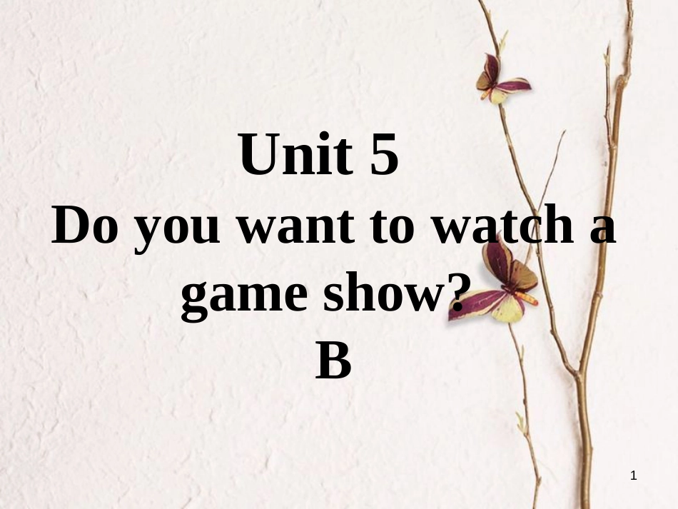 八年级英语上册 口头表达专练 Unit 5 Do you want to watch a game show Section B课件 （新版）人教新目标版_第1页