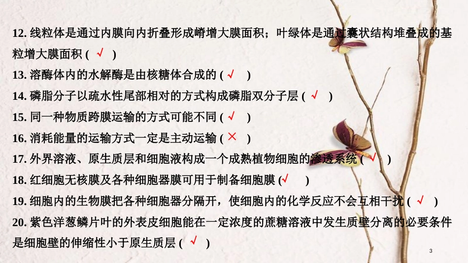 2019版高考生物一轮复习 第一单元 有机体中的细胞 阶段排查 回扣落实（一）创新备考课件 中图版_第3页