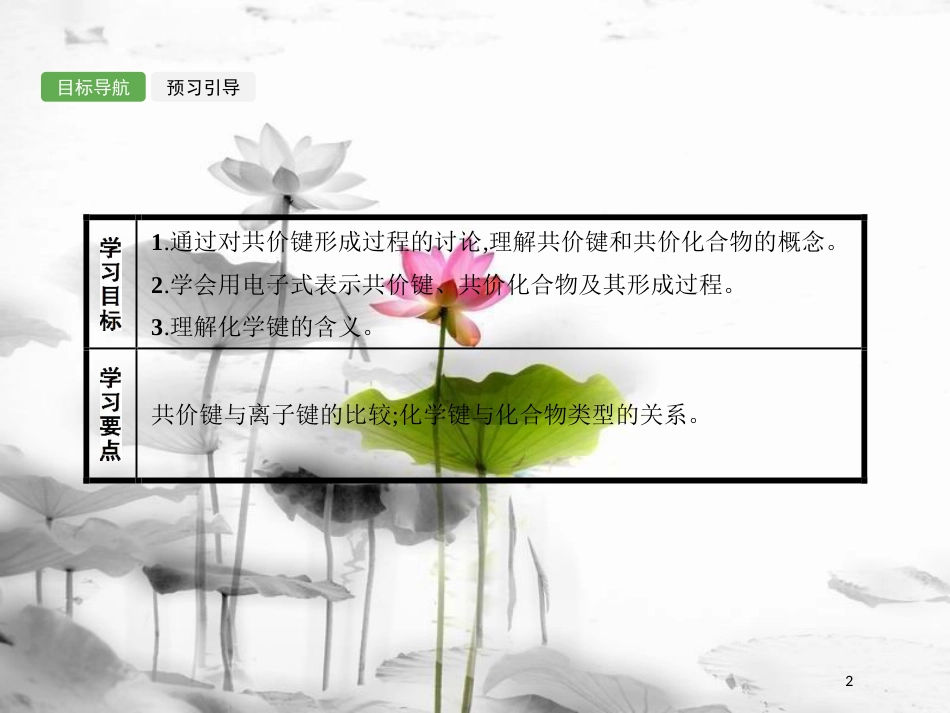 高中化学 第1章 物质结构元素周期律 1.3.2 共价键课件 新人教版必修2_第2页