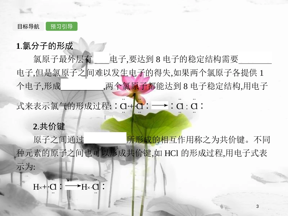 高中化学 第1章 物质结构元素周期律 1.3.2 共价键课件 新人教版必修2_第3页