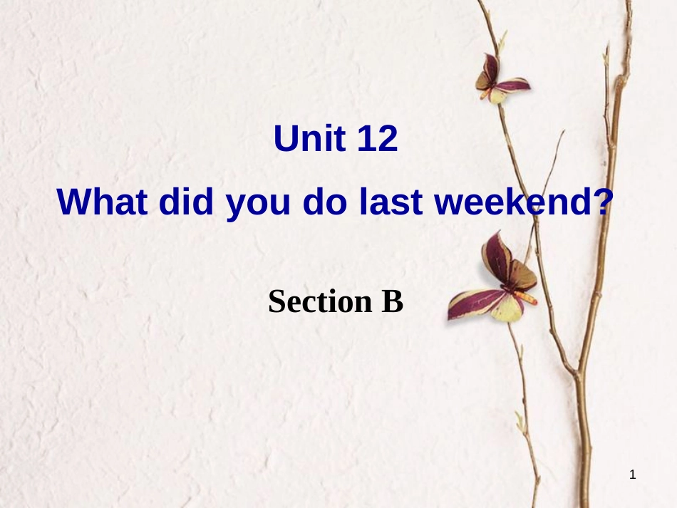 七年级英语下册 Unit 12《What did you do last weekend》Section B课件 （新版）人教新目标版_第1页