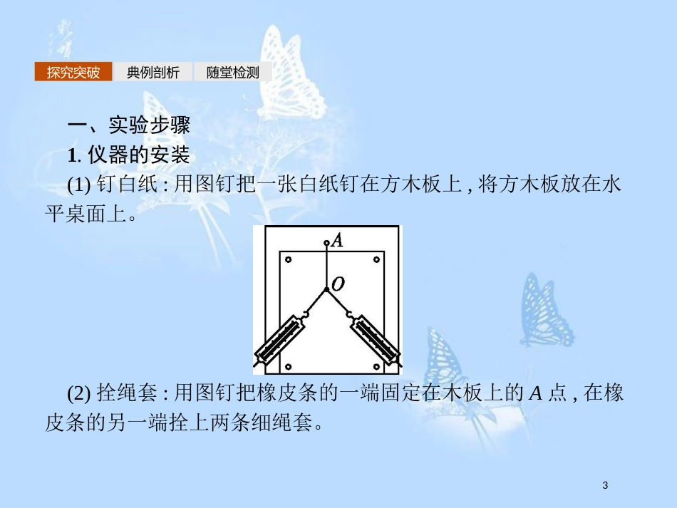 高中物理 实验 互成角度的两个共点力的合成课件 沪科版必修1_第3页