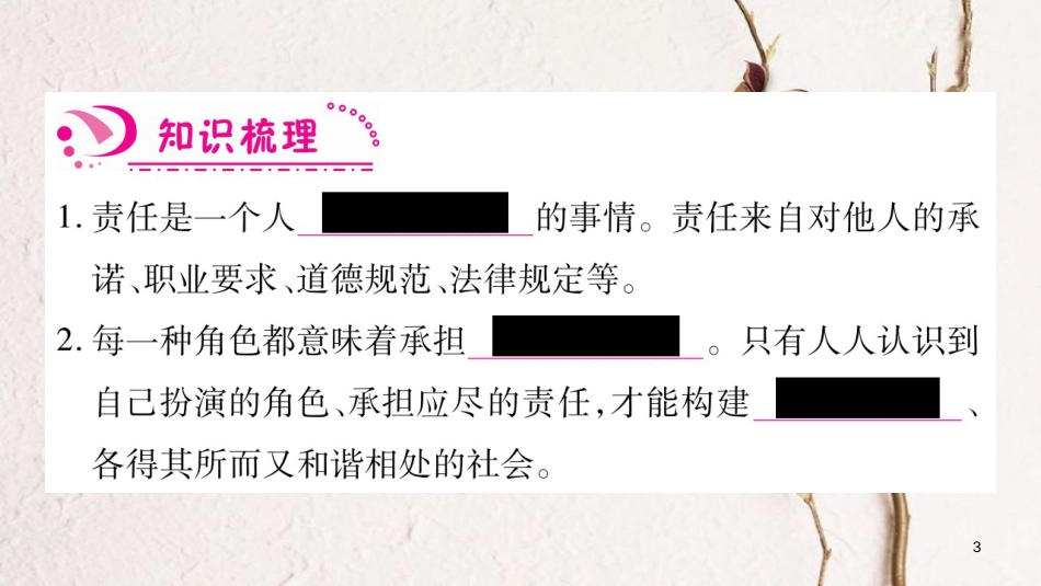 八年级道德与法治上册 第三单元 勇担社会责任 第六课 责任与角色同在习题课件 新人教版_第3页