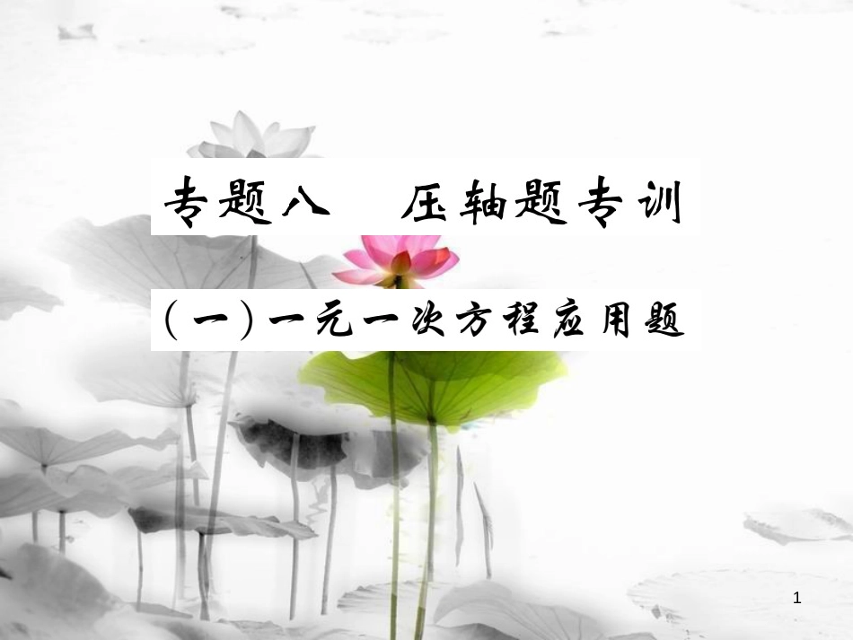 七年级数学下册 专题八 压轴题专训习题课件 （新版）华东师大版_第1页