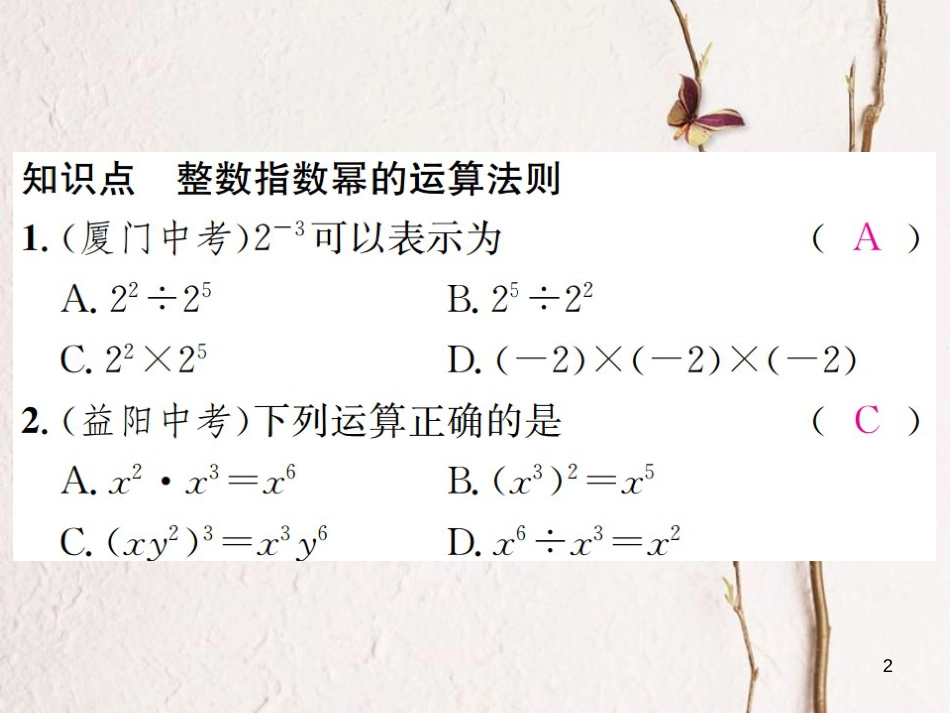 八年级数学上册 1.3 整数指数幂 1.3.3 整数指数幂的运算法则习题课件 （新版）湘教版_第2页