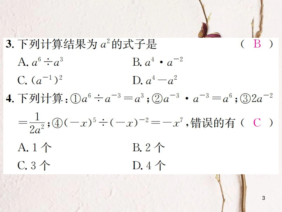 八年级数学上册 1.3 整数指数幂 1.3.3 整数指数幂的运算法则习题课件 （新版）湘教版_第3页