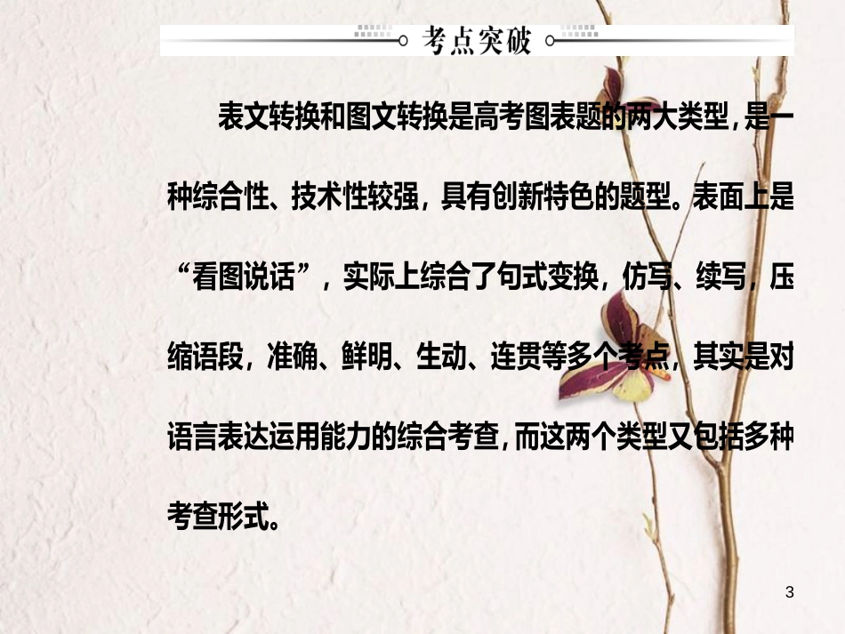 2019版高考语文总复习 第一部分 语言文字应用 专题六 图文转换课件_第3页