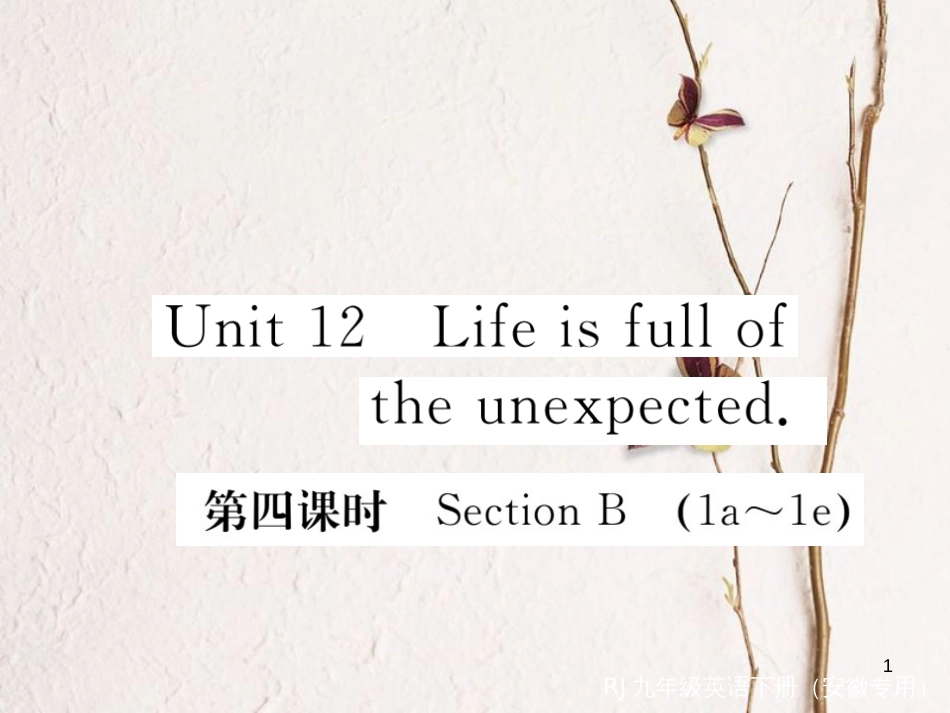 （安徽专版）九年级英语全册 Unit 12 Life is full of the unexpected（第4课时）习题课件 （新版）人教新目标版_第1页