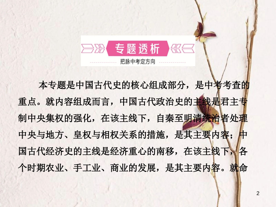 山东省临沂市中考历史复习 专题一 中国古代的政治与经济课件_第2页