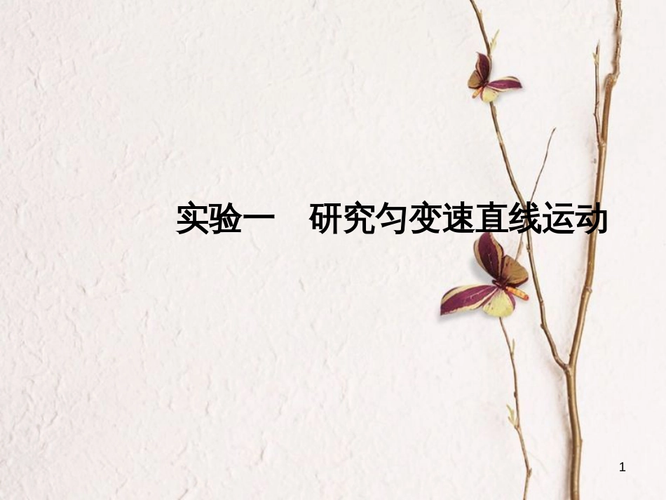2019版高考物理总复习 第一章 运动的描述 匀变速直线运动的研究 实验一 研究匀变速直线运动课件_第1页