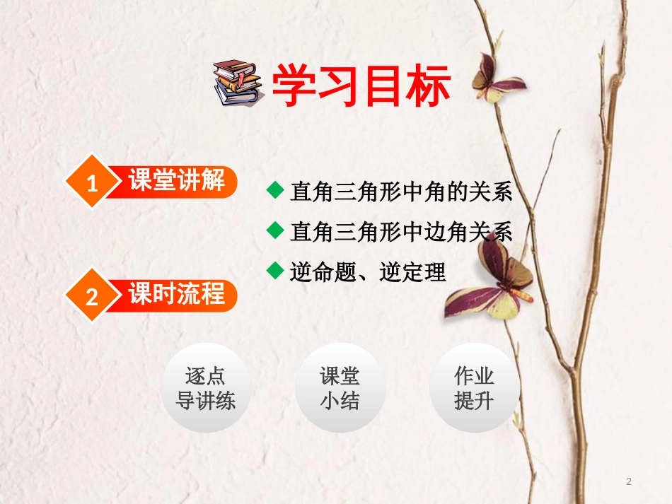 八年级数学下册 第一章 三角形的证明 1.2.1 直角三角形课件 （新版）北师大版_第2页