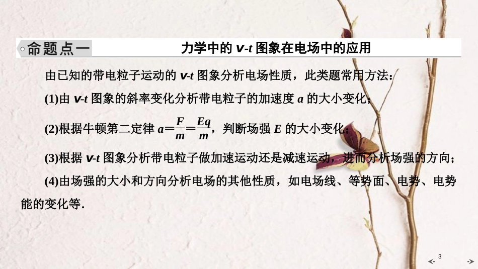 2019年高考物理大一轮复习 微专题09 用动力学、能量和动量的观点分析带电体在电场中的运动课件 新人教版_第3页