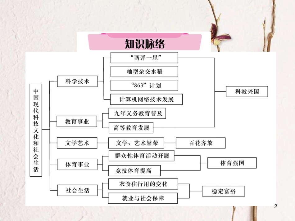 （青海专版）中考历史总复习 第一编 教材知识梳理 第18讲 中国现代科技文化和社会生活课件_第2页