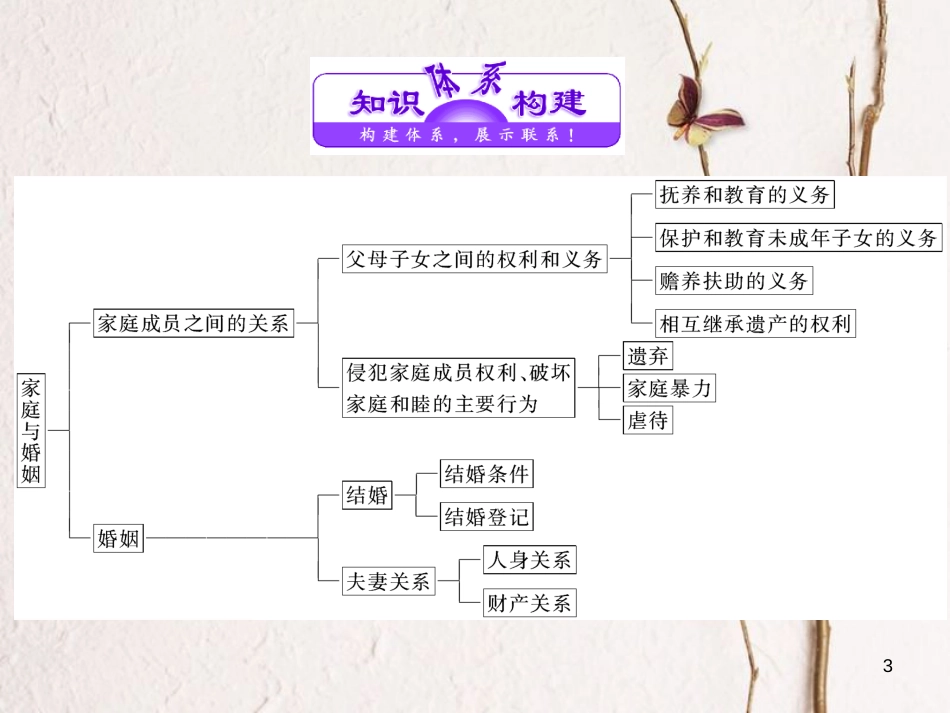 高中政治 专题五 家庭与婚姻专题小结知识整合与阶段检测课件 新人教版选修5_第3页