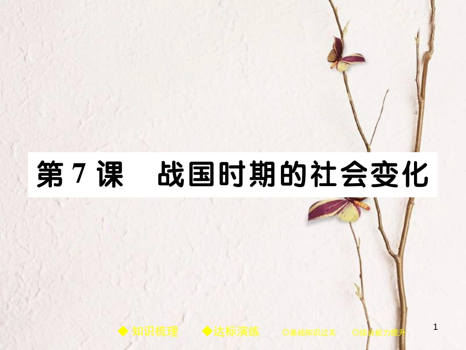 七年级历史上册 第二单元 夏商周时期：早期国家的产生与社会变革 第7课 战国时期的社会变化习题课件 新人教版_第1页