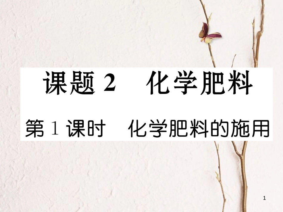 九年级化学下册 第11单元 盐 化肥 课题2 化学肥料（第1课时）化学肥料的施用作业课件 （新版）新人教版_第1页