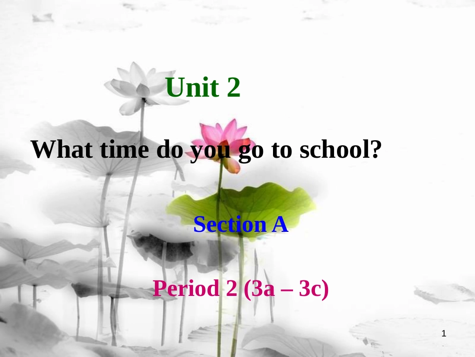 七年级英语下册 Unit 2 What time do you go to school Section A Period 2（3a-3c）课件 （新版）人教新目标版_第1页