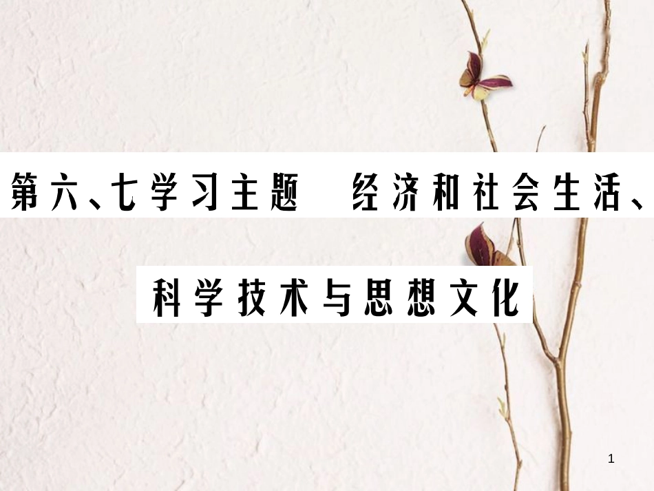 中考历史总复习 第二部分 中国近代史 第六、七学习主题 经济和社会生活、科学技术与思想文化课件_第1页