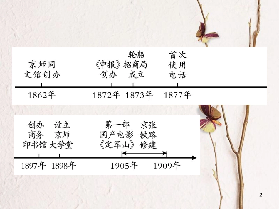 中考历史总复习 第二部分 中国近代史 第六、七学习主题 经济和社会生活、科学技术与思想文化课件_第2页