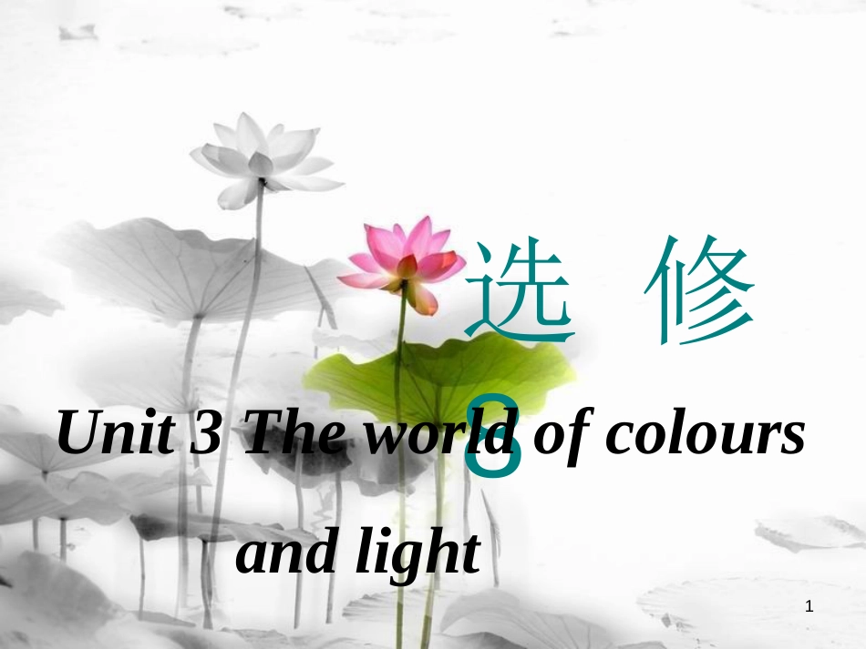 高考英语一轮复习 Unit 3 The world of colours and light课件 牛津译林版选修8_第1页