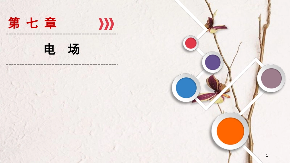 2019年高考物理大一轮复习 第07章 电场 第1讲 电场力的性质课件 新人教版_第1页