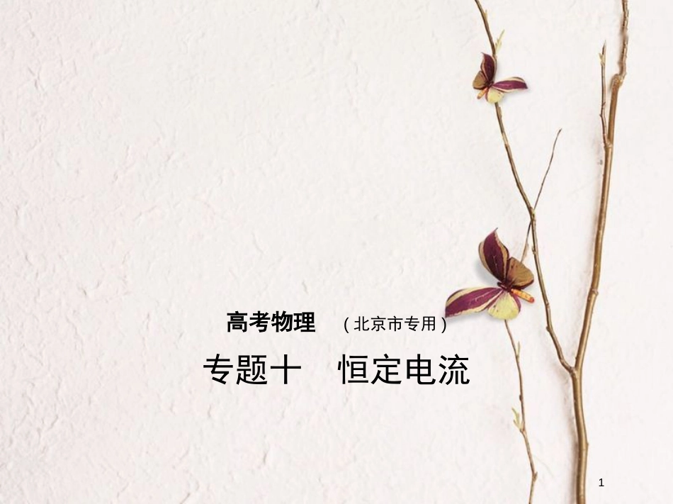 2019版高考物理一轮复习 专题十 恒定电流课件_第1页