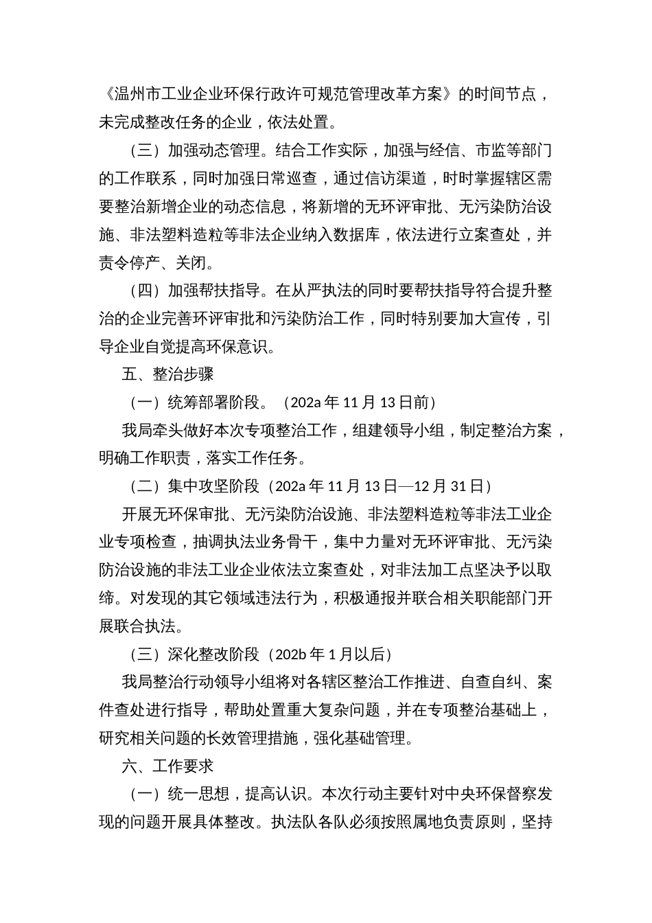 无环评审批、无污染防治设施、非法塑料造粒等非法工业企业专项整治行动方案_第2页