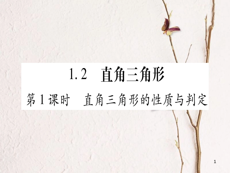 八年级数学下册 第1章 三角形的证明 1.2 直角三角形习题课件 （新版）北师大版_第1页