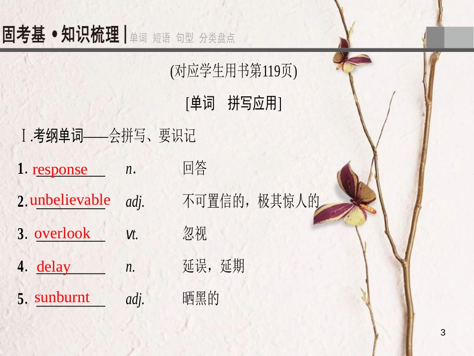 2019版高三英语一轮复习 第1部分 基础知识解读 Unit 17 Laughter课件 北师大版选修6_第3页