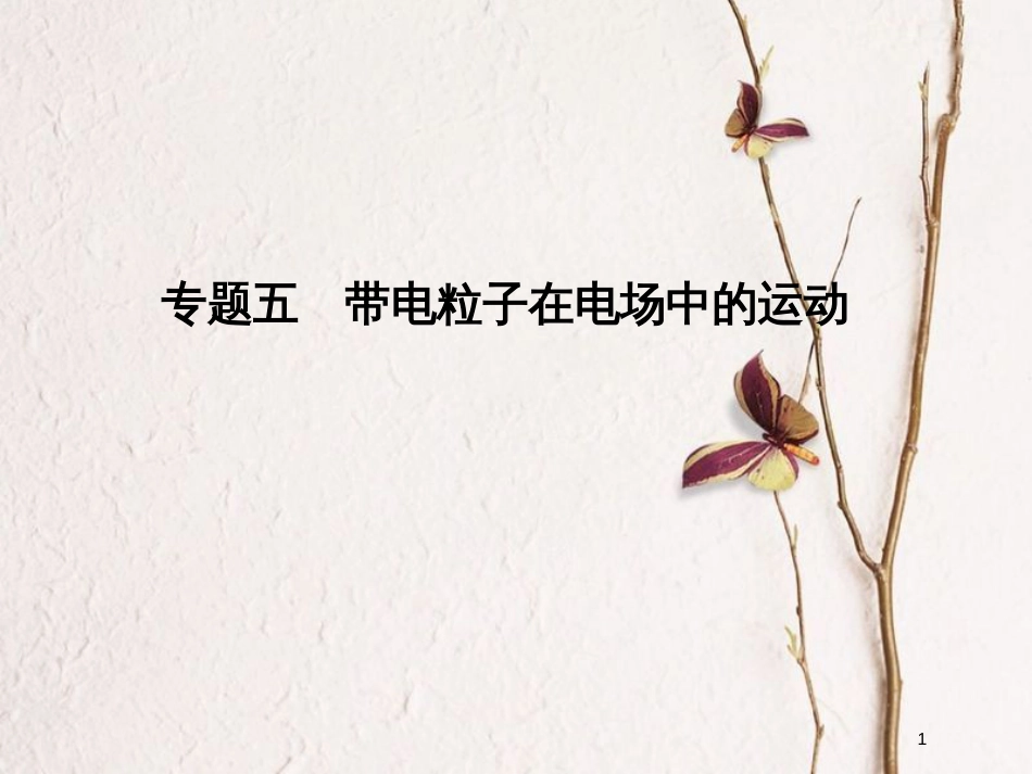 江苏省版高考物理二轮复习 专题五 带电粒子在电场中的运动课件_第1页