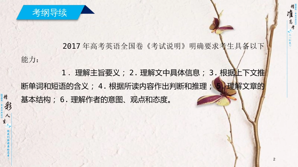 年高考英语二轮复习 第一部分 阅读理解篇 专题1 阅读理解课件_第2页