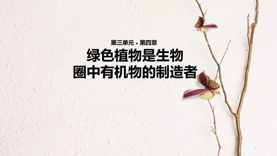 七年级生物上册 第三单元 第四章《绿色植物是生物圈中有机物的制造者》课件 （新版）新人教版_第1页