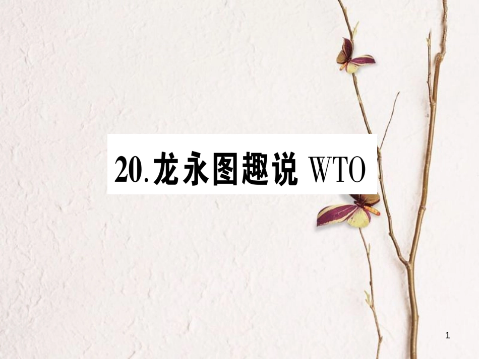九年级语文下册 第五单元 20 龙永图趣说WTO作业课件 语文版_第1页