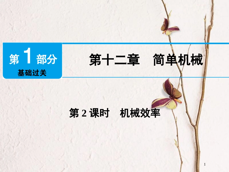 广东省深圳市2018年中考物理总复习 第十二章 简单机械第2课时课件_第1页