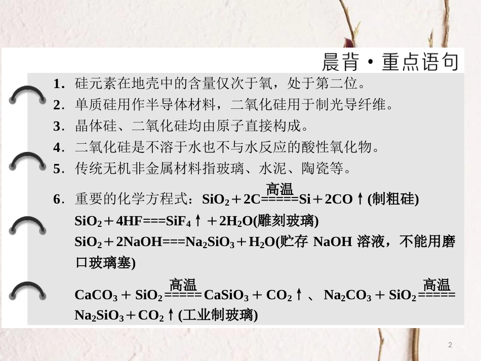 高中化学 第4章 材料家族中的元素 第1节 硅 无机非金属材料课件 鲁科版必修1_第2页