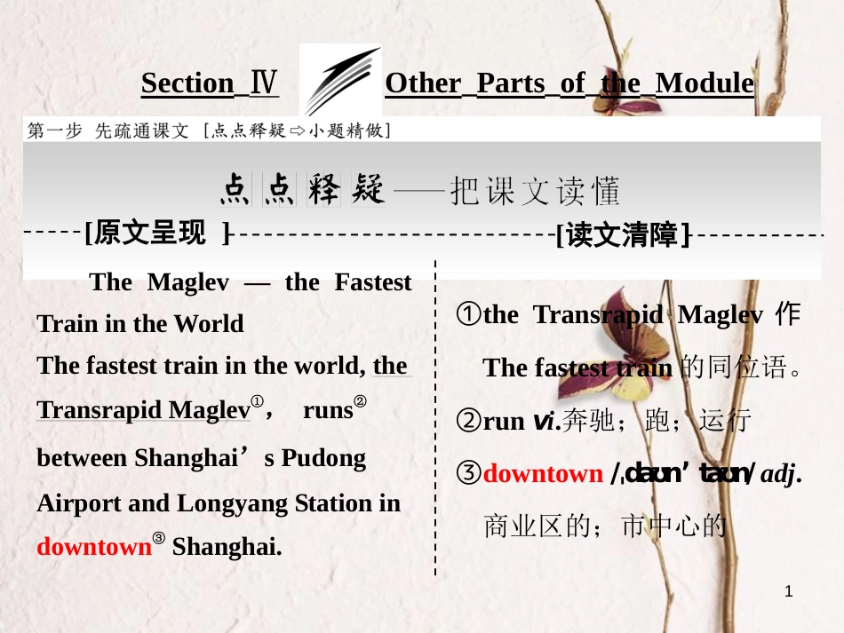 高中英语 Module 3 My First Ride on a Train Section Ⅳ Other Parts of the Module课件 外研版必修1_第1页