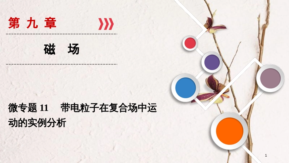 2019年高考物理大一轮复习 微专题11 带电粒子在复合场中运动的实例分析课件 新人教版_第1页