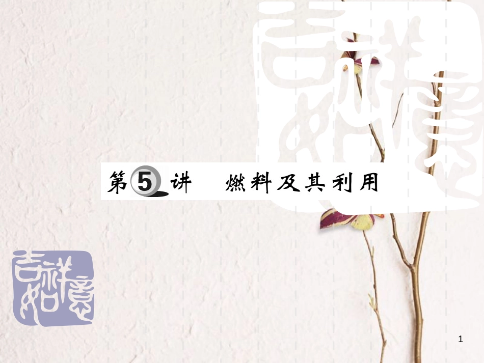 山东省中考化学复习 第一部分 基础知识复习 第二章 常见的物质 第5讲 燃料及其利用课件_第1页