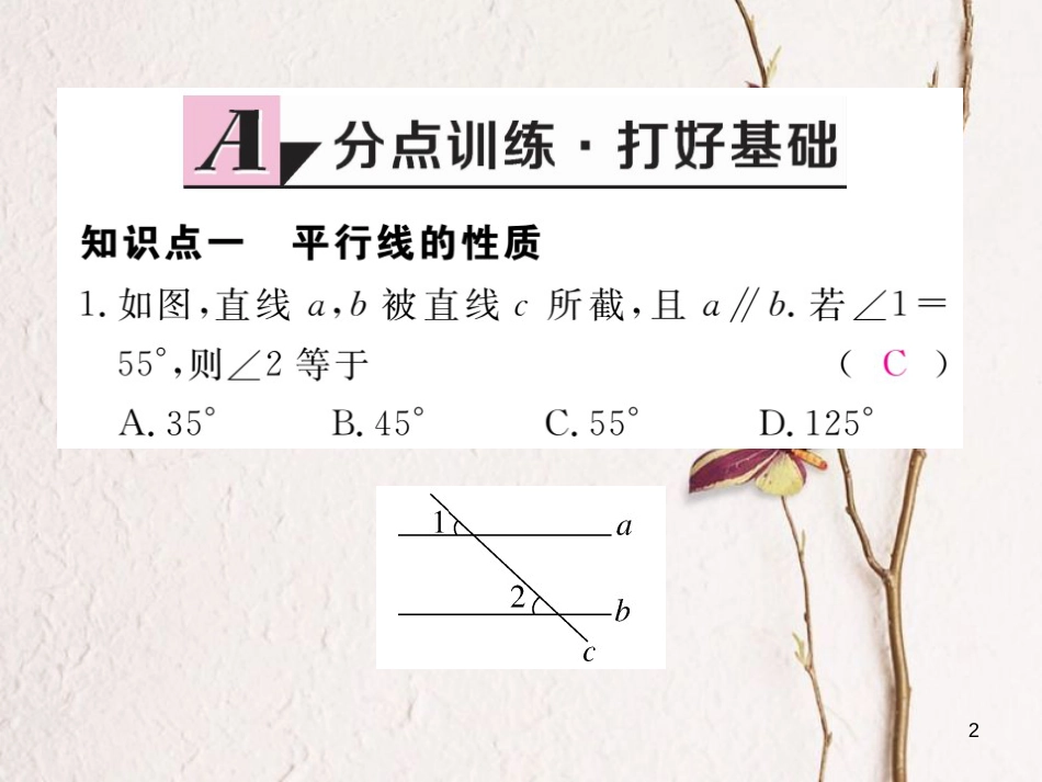 七年级数学下册 第5章 相交线与平行线 5.3 平行线的性质 5.3.1 第1课时 平行线的性质练习课件 （新版）新人教版_第2页